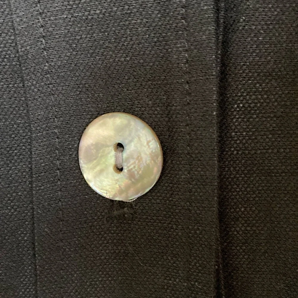 Covington Womens Linen Blend Button Front Blazer Size 26W‎ Black Classic Career